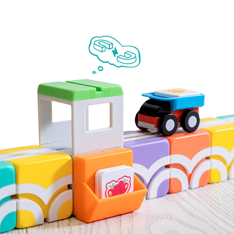 Juego colaborativo con cubos magnéticos Qbi Supermarket Adventures