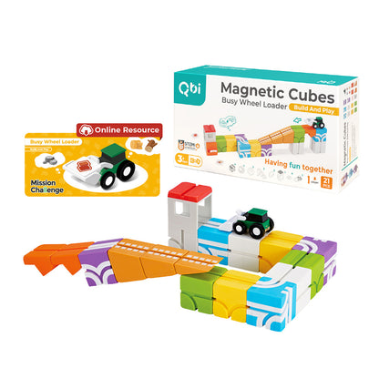 Qbi Busy Wheel Loader — juguete STEM de construcción para niños desde 3 años